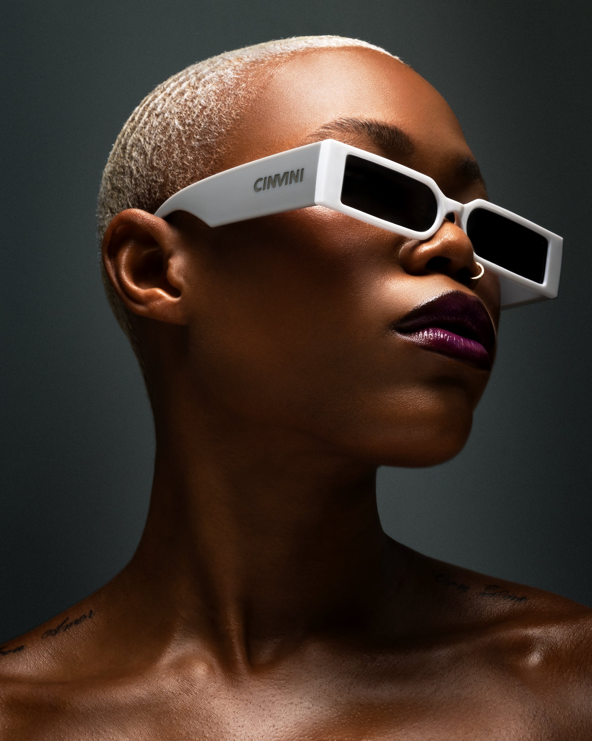 CINVINI - STATEMENT WHITE/GREY SUNGLASSES