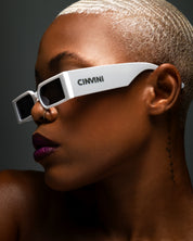 CINVINI - STATEMENT WHITE/GREY SUNGLASSES