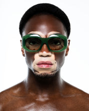 CINVINI x YURU - SQUARE CHUNKY GREEN SUNGLASSES