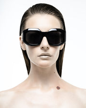 CINVINI x YURU - SQUARE CHUNKY BLACK SUNGLASSES