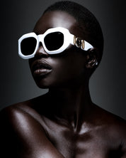 CINVINI x YURU - SQUARE CHUNKY WHITE SUNGLASSES