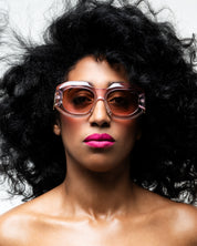 CINVINI x YURU - SQUARE CHUNKY PINK SUNGLASSES
