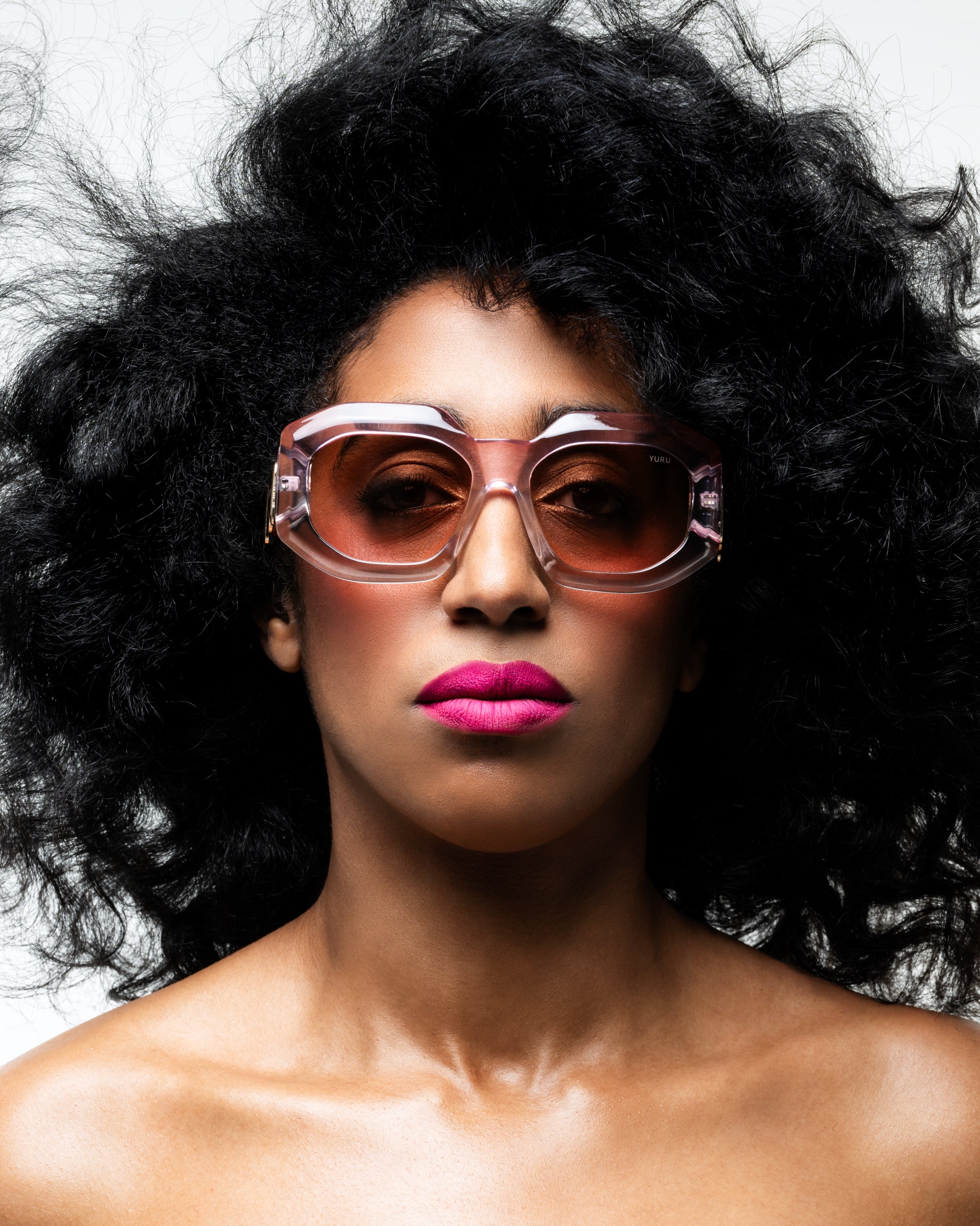 CINVINI x YURU - SQUARE CHUNKY PINK SUNGLASSES