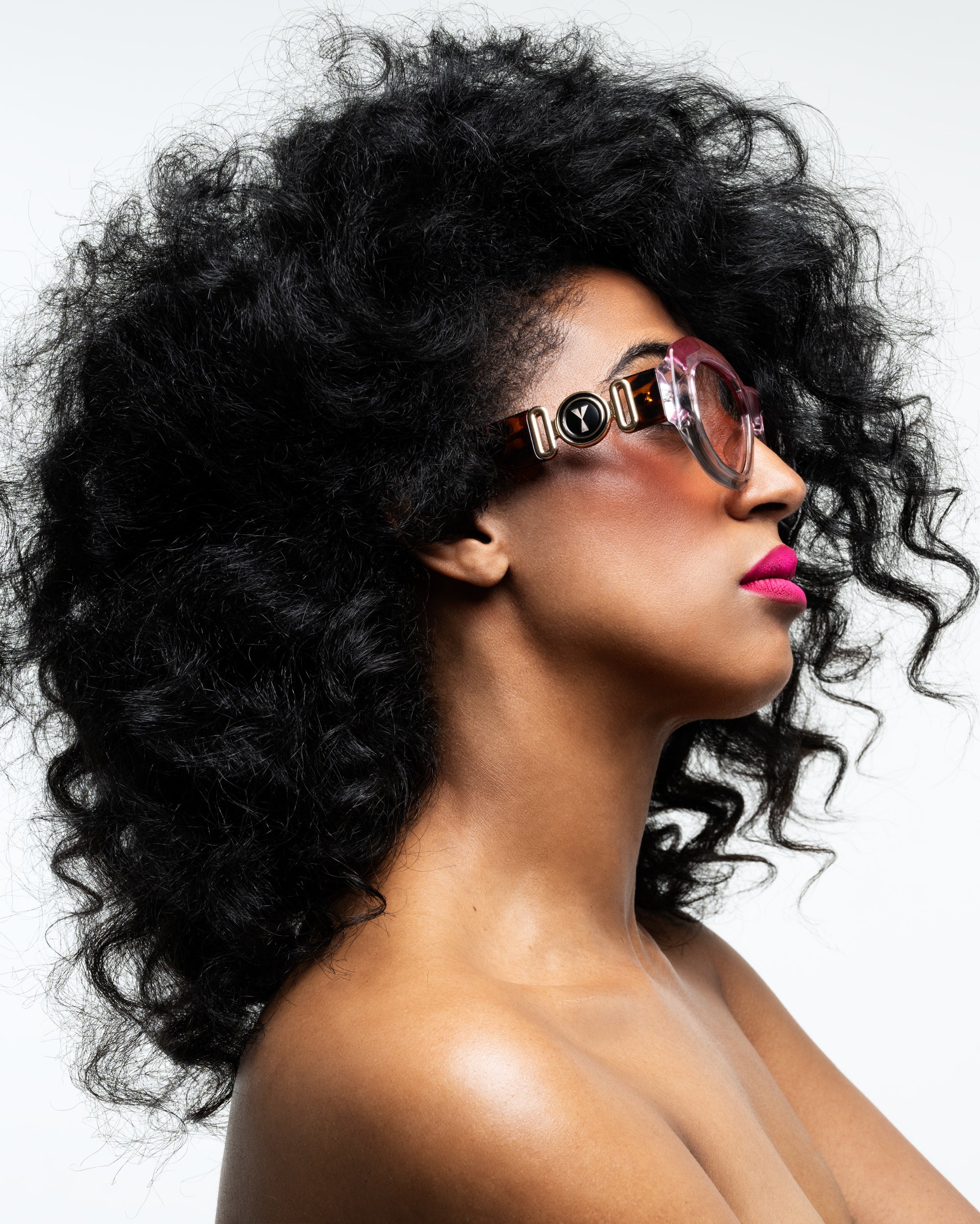 CINVINI x YURU - SQUARE CHUNKY PINK SUNGLASSES