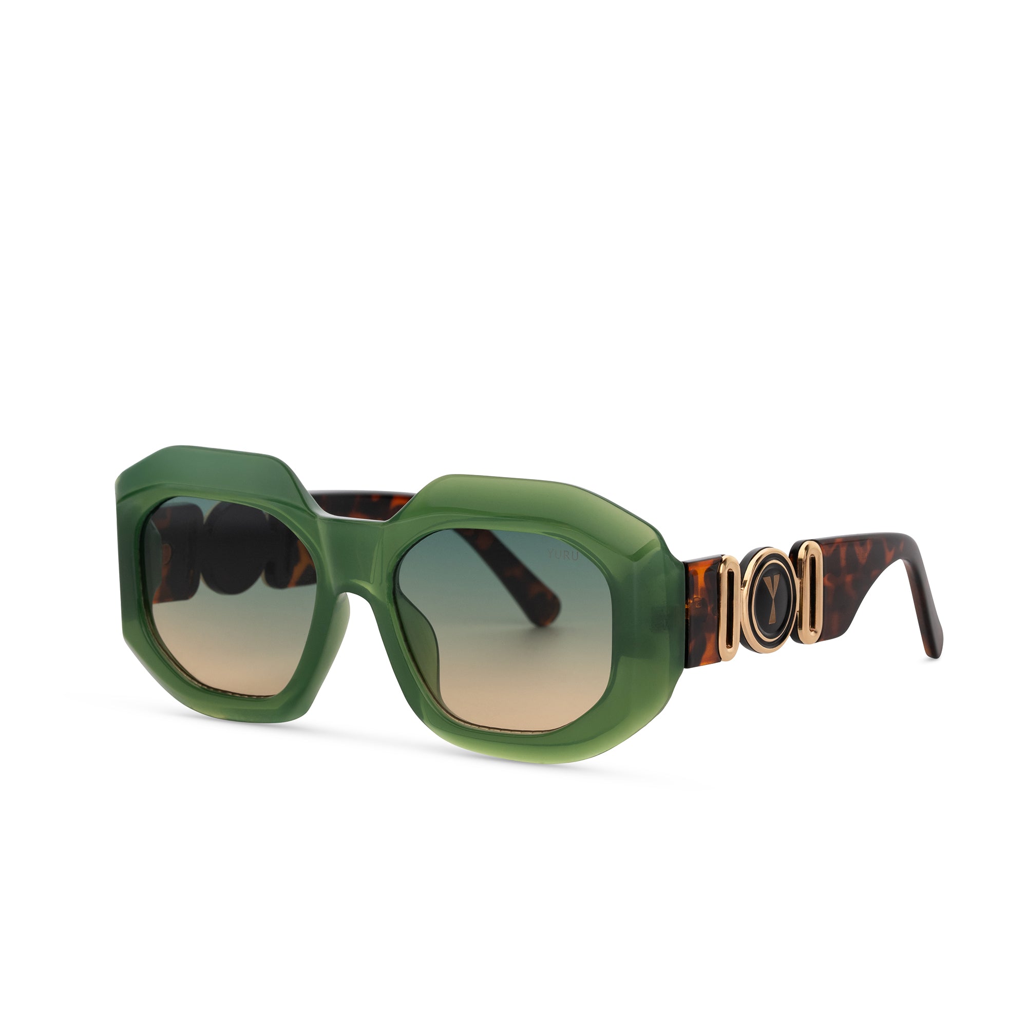 CINVINI x YURU - SQUARE CHUNKY GREEN SUNGLASSES