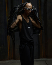 CINVINI - BLACK STRING TANK TOP